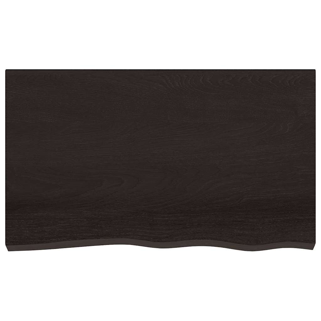 vidaXL Table Top Dark Brown 100x60x2 cm Treated Solid Wood Oak 3