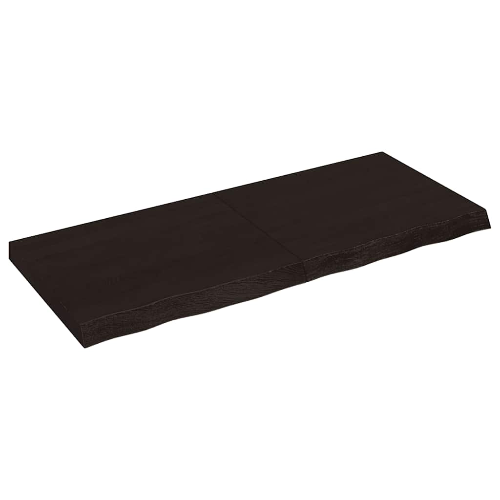 Table Top 60x50x(2-6) Treated Solid Wood Oak Dark Brown 120 cm