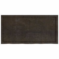 vidaXL Table Top Dark Brown 120x60x(2-4) cm Treated Solid Wood Oak 2