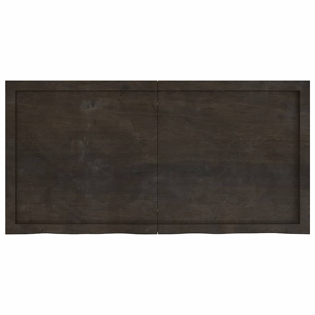 vidaXL Table Top Dark Brown 120x60x(2-4) cm Treated Solid Wood Oak 2