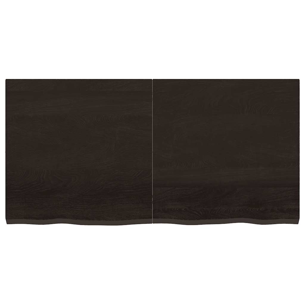 vidaXL Table Top Dark Brown 120x60x(2-4) cm Treated Solid Wood Oak 3