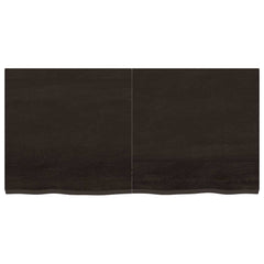 vidaXL Table Top Dark Brown 120x60x(2-4) cm Treated Solid Wood Oak 3