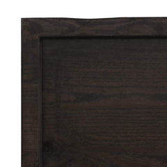 vidaXL Table Top Dark Brown 120x60x(2-4) cm Treated Solid Wood Oak 6
