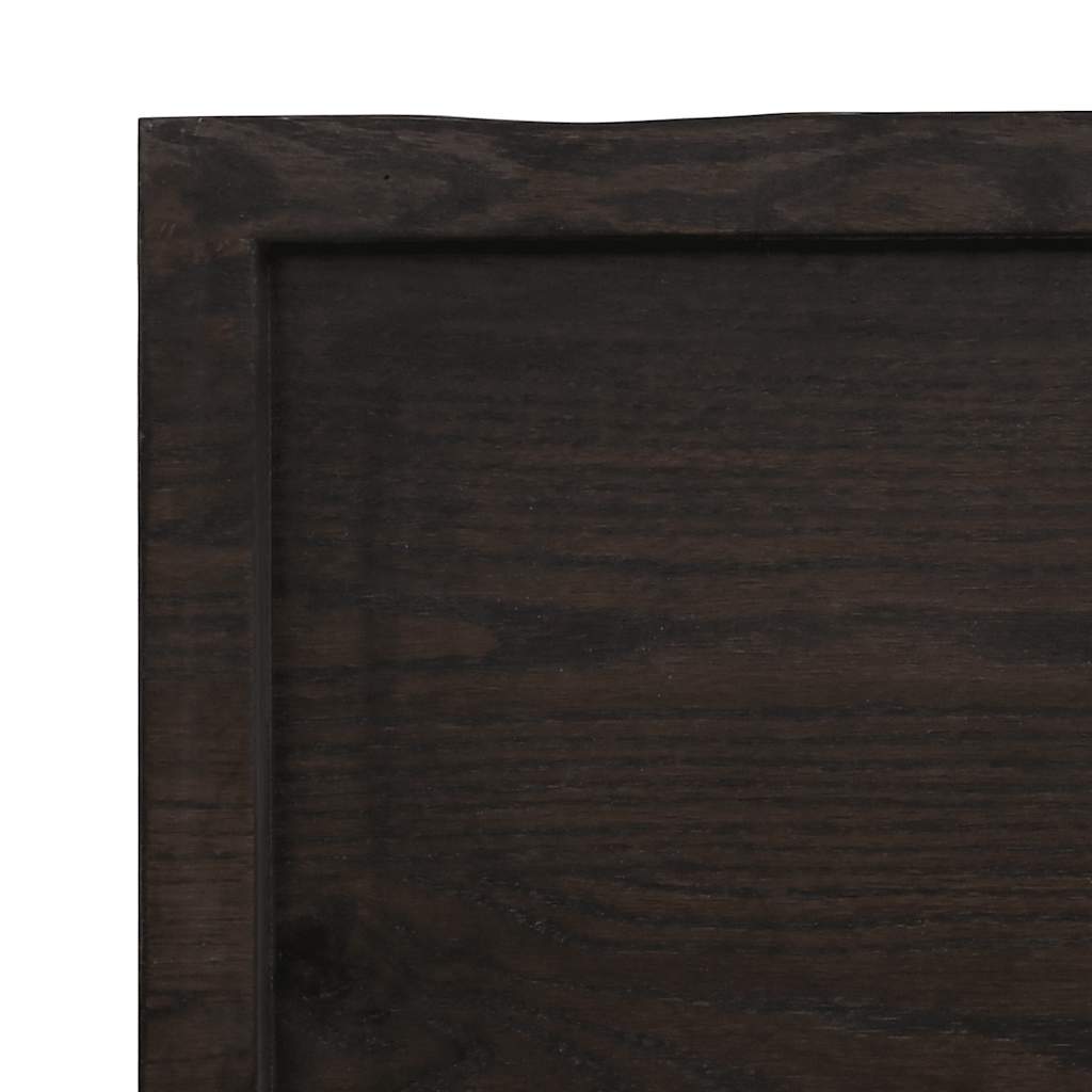 vidaXL Table Top Dark Brown 120x60x(2-4) cm Treated Solid Wood Oak 6