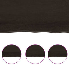 vidaXL Table Top Dark Brown 140x50x(2-4) cm Treated Solid Wood Oak 5