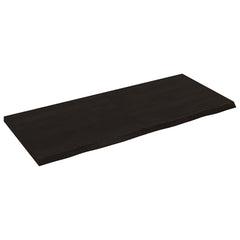 Table Top 60x60x(2-4) Treated Solid Wood Oak Dark Brown 140 cm