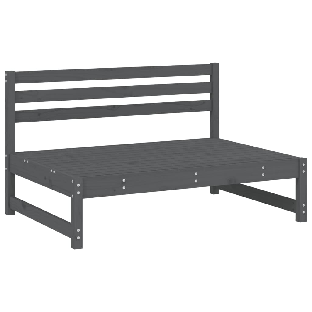 5 Piece Garden Lounge Set Solid Wood Pine Grey