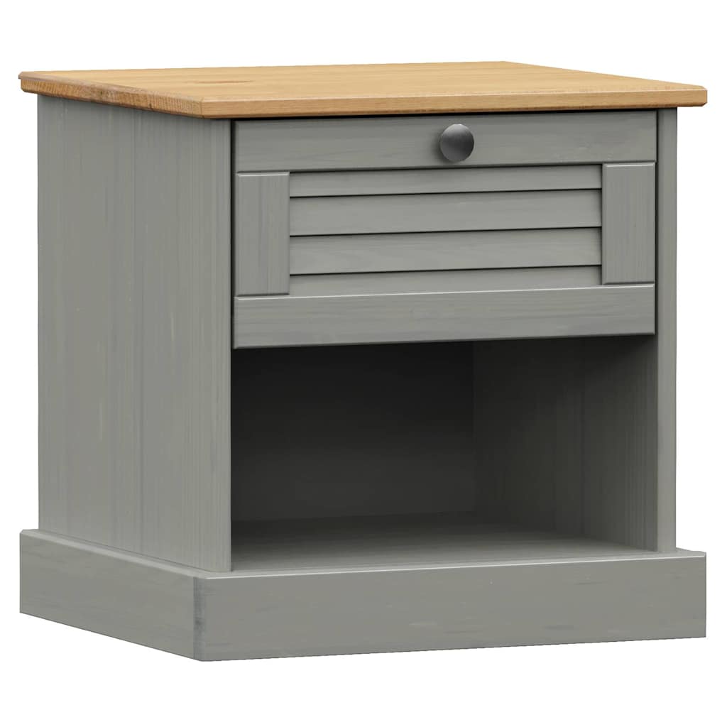 vidaXL Bedside Cabinet VIGO Grey 42x35x42 cm Solid Wood Pine 2