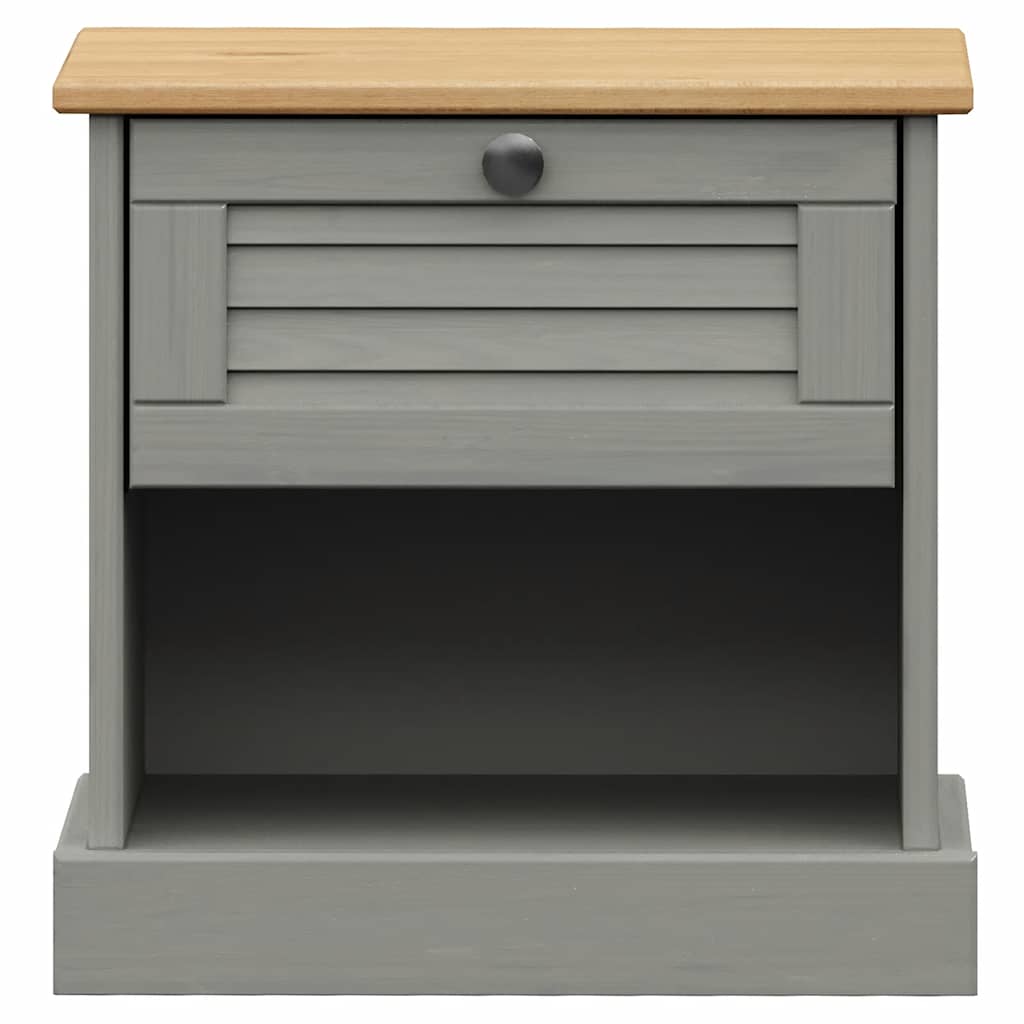 vidaXL Bedside Cabinet VIGO Grey 42x35x42 cm Solid Wood Pine 5