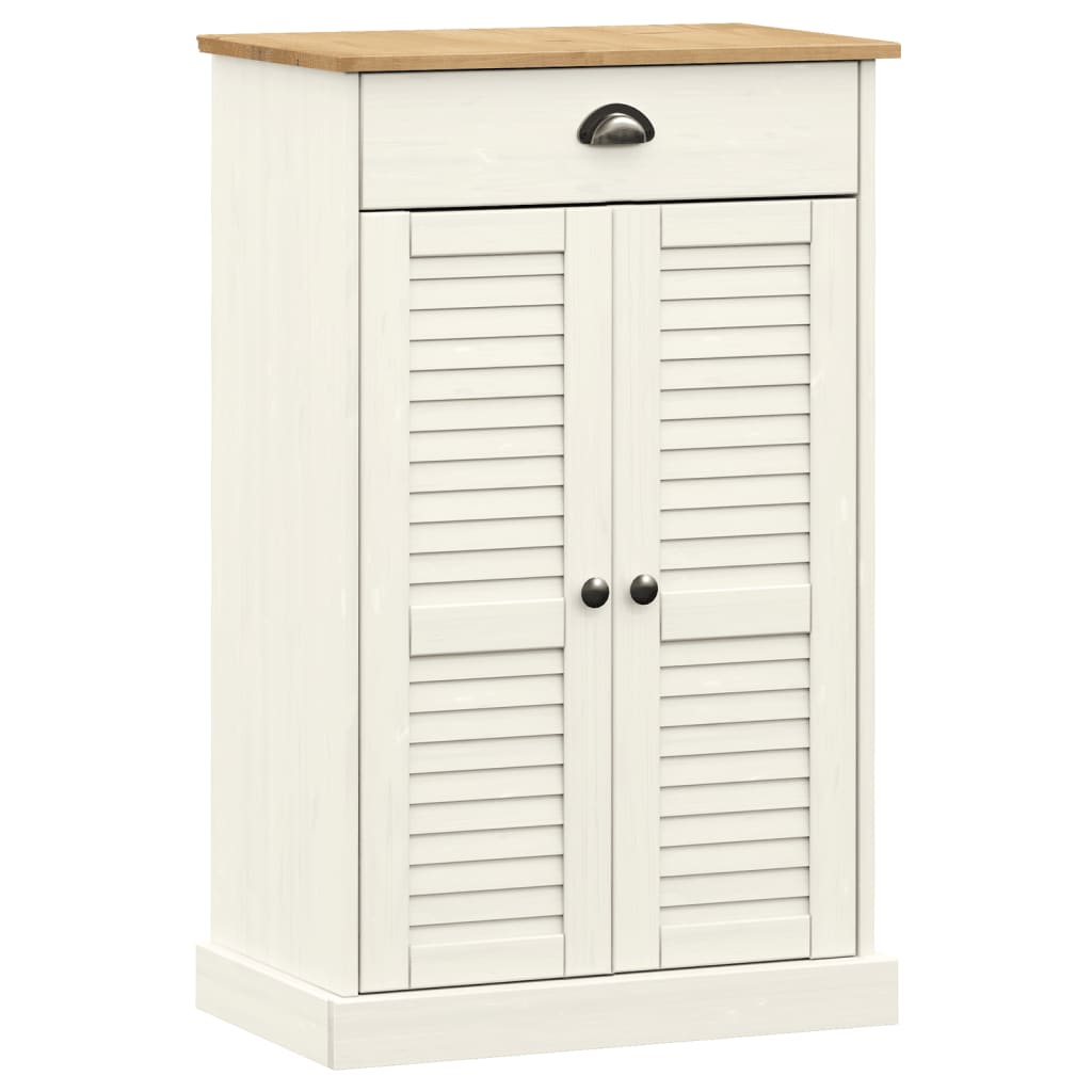vidaXL Shoe Cabinet VIGO White 60x35x96 cm Solid Wood Pine 2