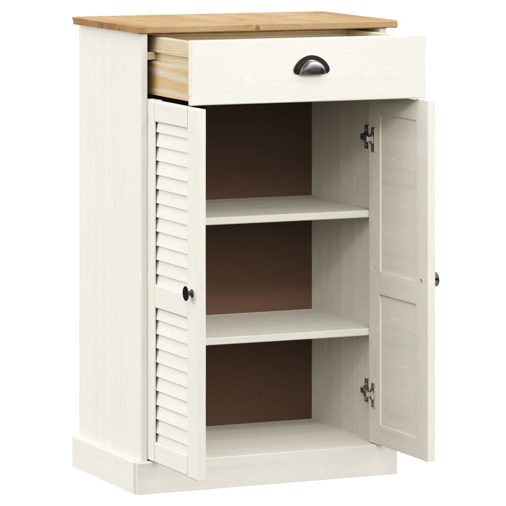 vidaXL Shoe Cabinet VIGO White 60x35x96 cm Solid Wood Pine 5