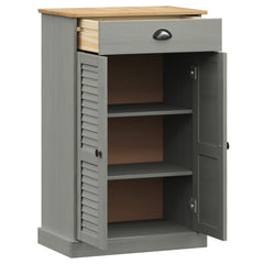vidaXL Shoe Cabinet VIGO Grey 60x35x96 cm Solid Wood Pine 5