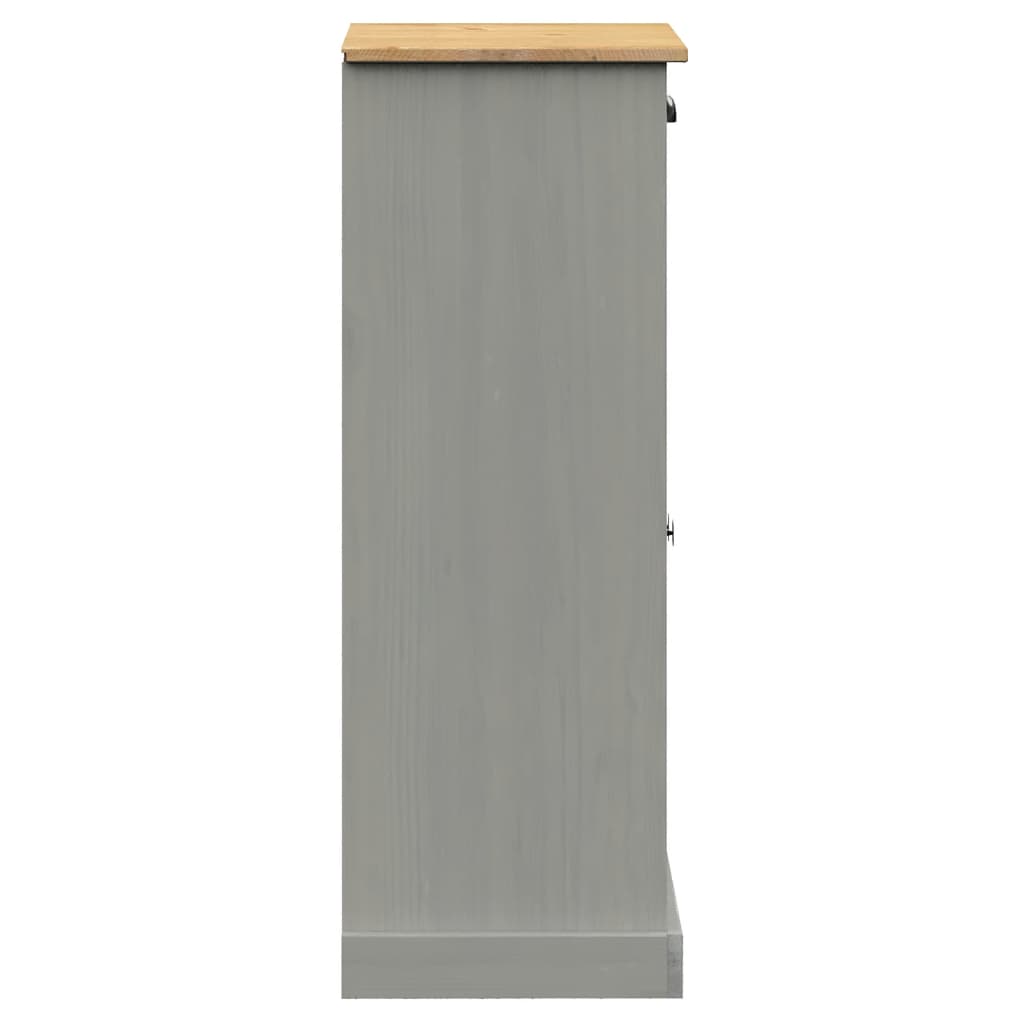 vidaXL Shoe Cabinet VIGO Grey 60x35x96 cm Solid Wood Pine 6