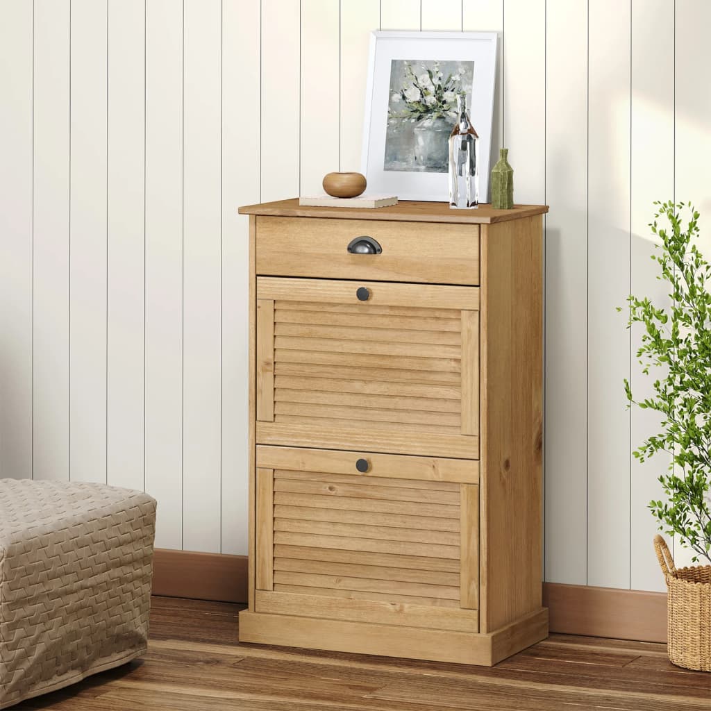 vidaXL Shoe Cabinet VIGO 60x35x96 cm Solid Wood Pine 1