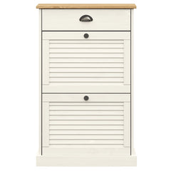 vidaXL Shoe Cabinet VIGO 60x35x96 cm White Solid Wood Pine 5