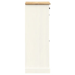 vidaXL Shoe Cabinet VIGO 60x35x96 cm White Solid Wood Pine 6