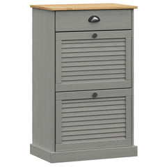 vidaXL Shoe Cabinet VIGO 60x35x96 cm Grey Solid Wood Pine 2
