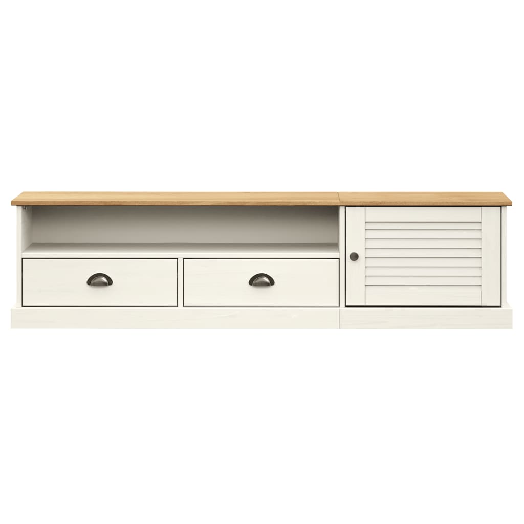 TV Cabinet "VIGO" 156x40x40 cm Solid Wood Pine White