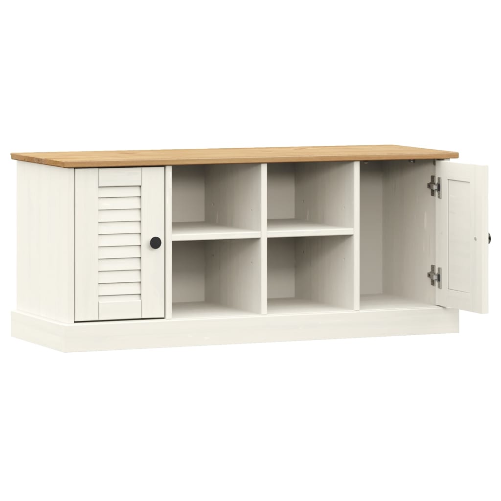 Shoe Bench "VIGO" 106x35x45 cm Solid Wood Pine White