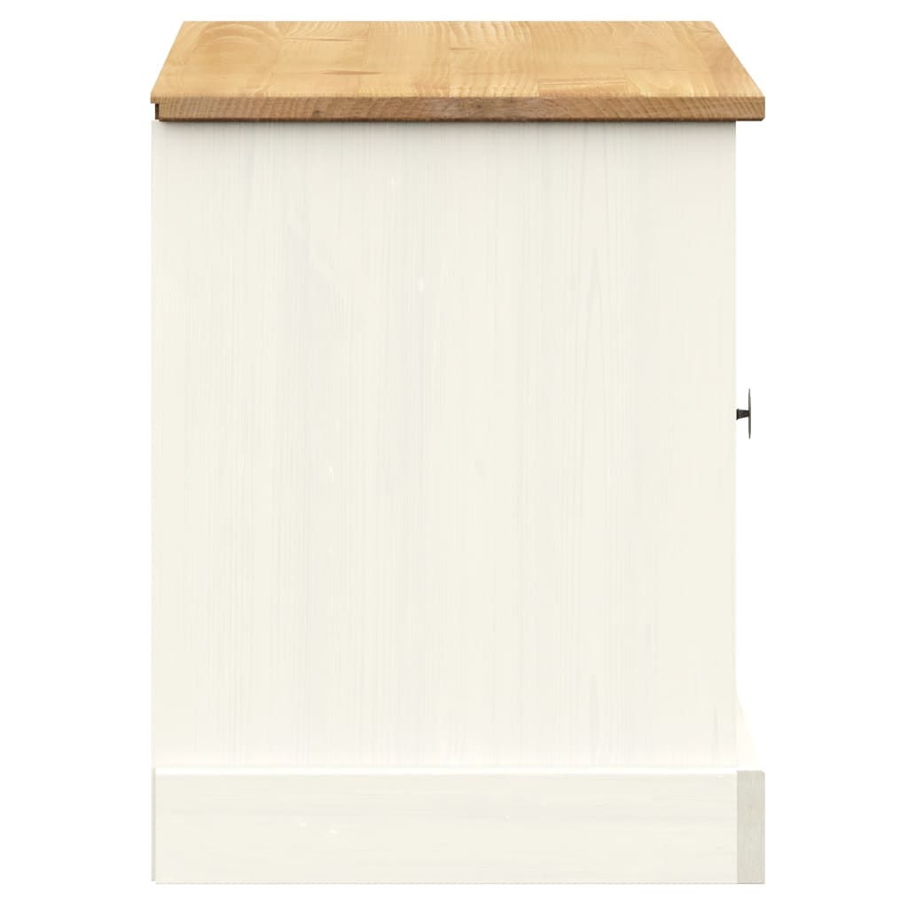 Shoe Bench "VIGO" 106x35x45 cm Solid Wood Pine White