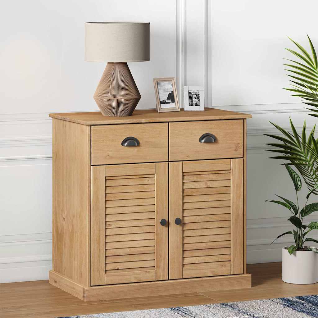 Sideboard with Drawers "VIGO" 78x40x75 cm Solid Wood Pine Brown