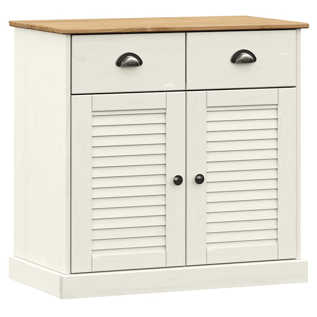 Sideboard with Drawers "VIGO" 78x40x75 cm Solid Wood Pine White