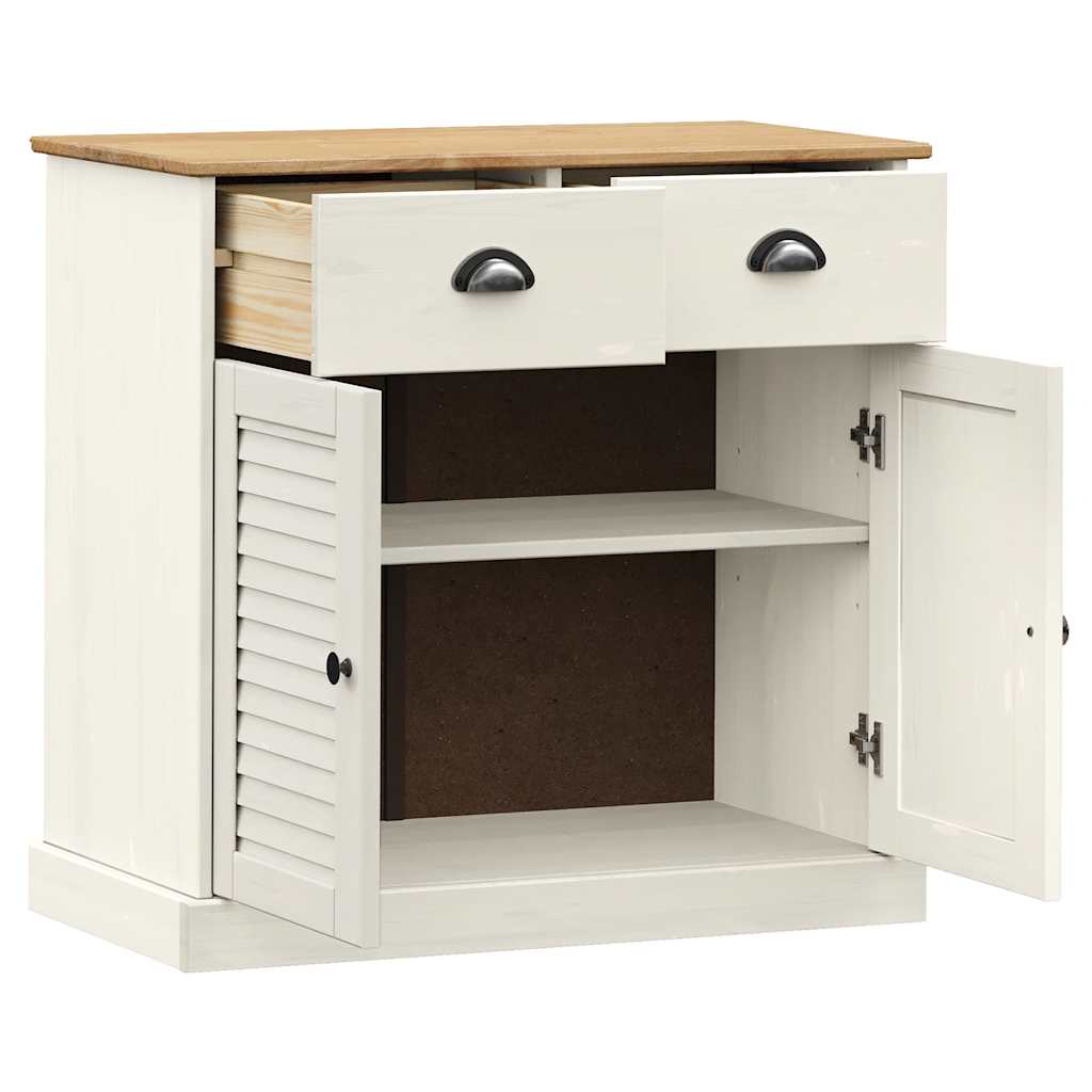 Sideboard with Drawers "VIGO" 78x40x75 cm Solid Wood Pine White