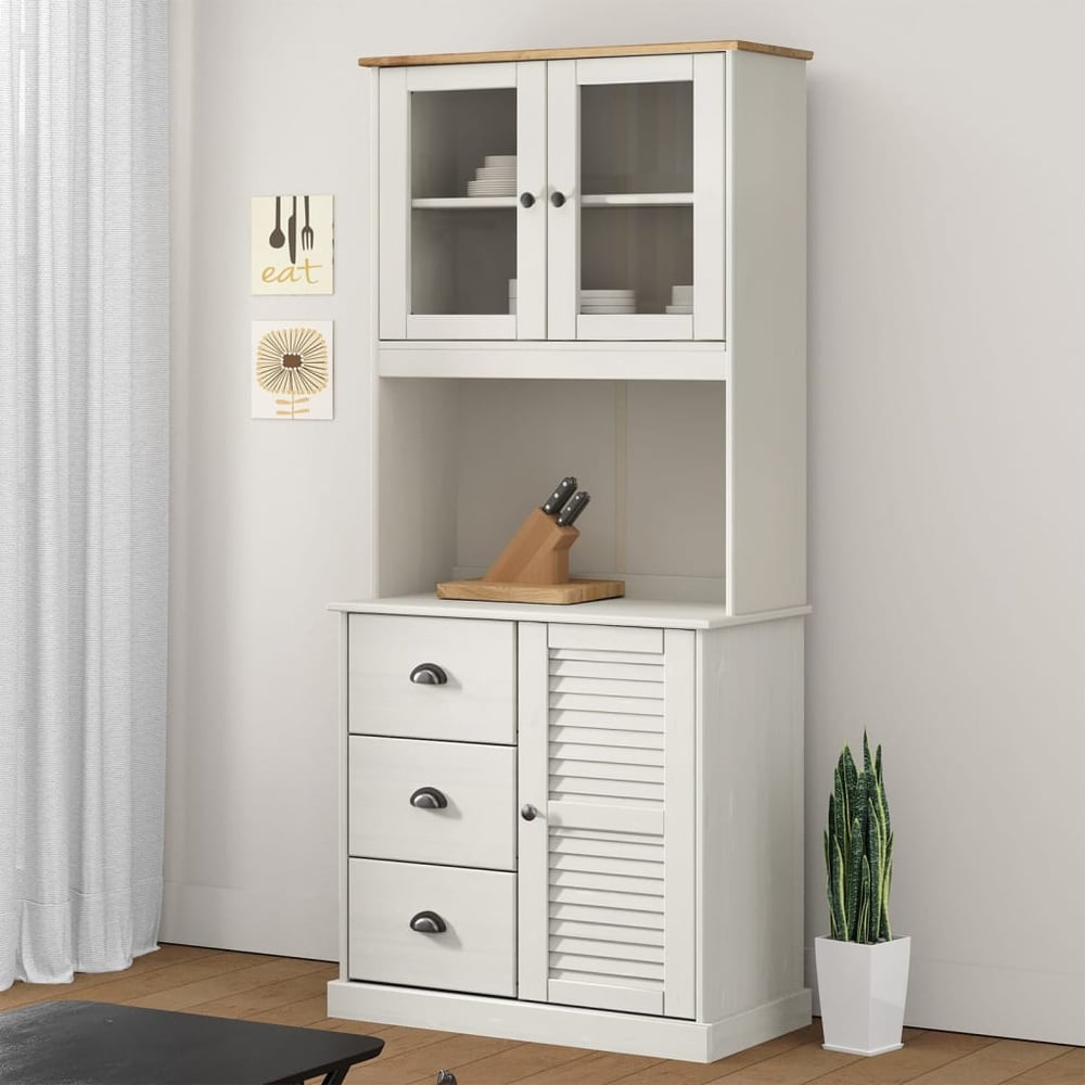 Dresser Top "VIGO" 78x30x100 cm Solid Wood Pine White