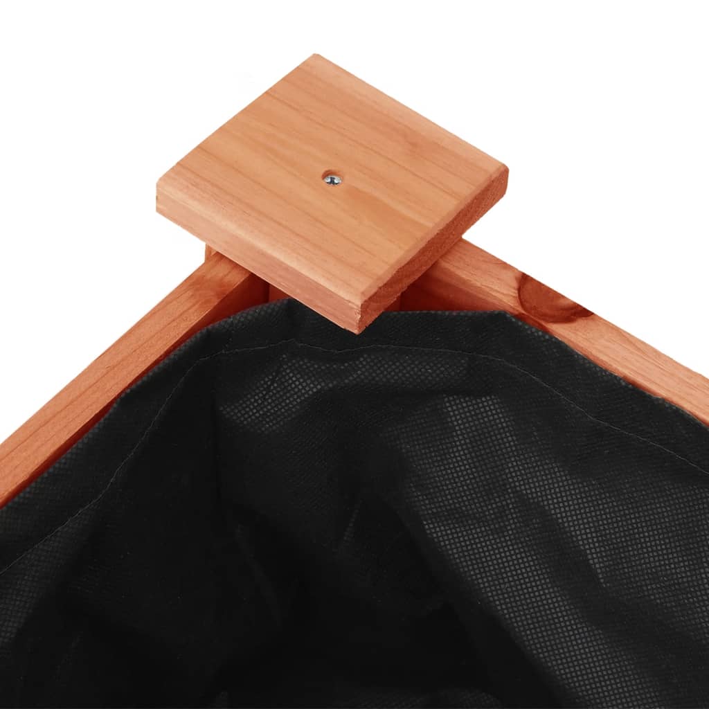 vidaXL Wheeled Planter with Liner Brown 71x37x80 cm Solid Wood Fir 5