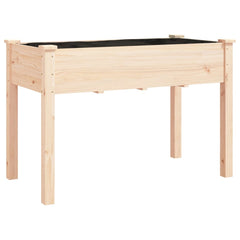 vidaXL Wheeled Planter with Liner 118x59x80 cm Solid Wood Fir 3