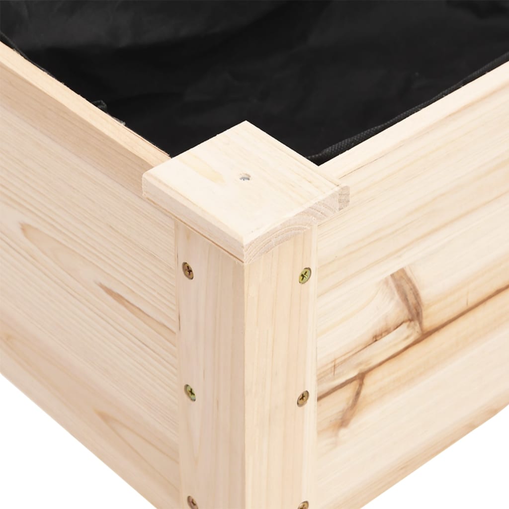 vidaXL Wheeled Planter with Liner 118x59x80 cm Solid Wood Fir 4
