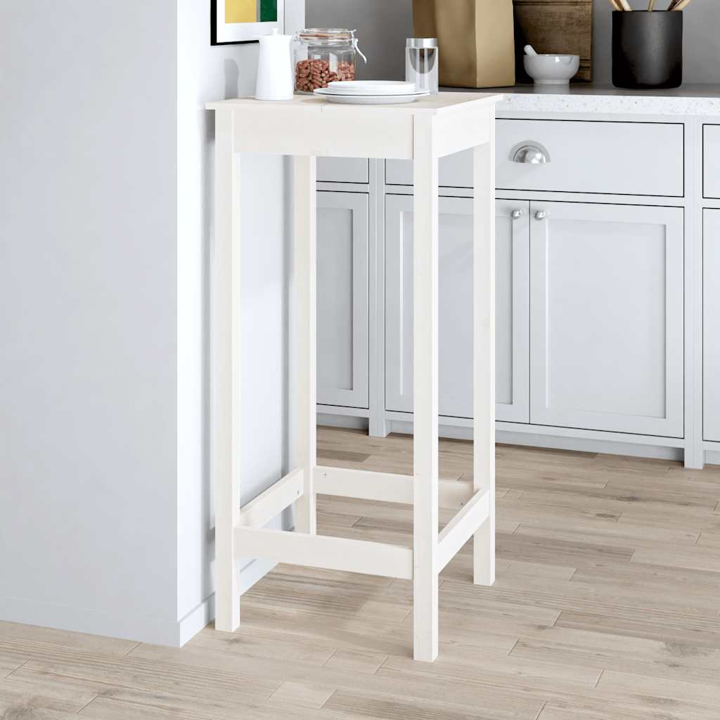 vidaXL Bar Table White 50x50x110 cm Solid Wood Pine 3