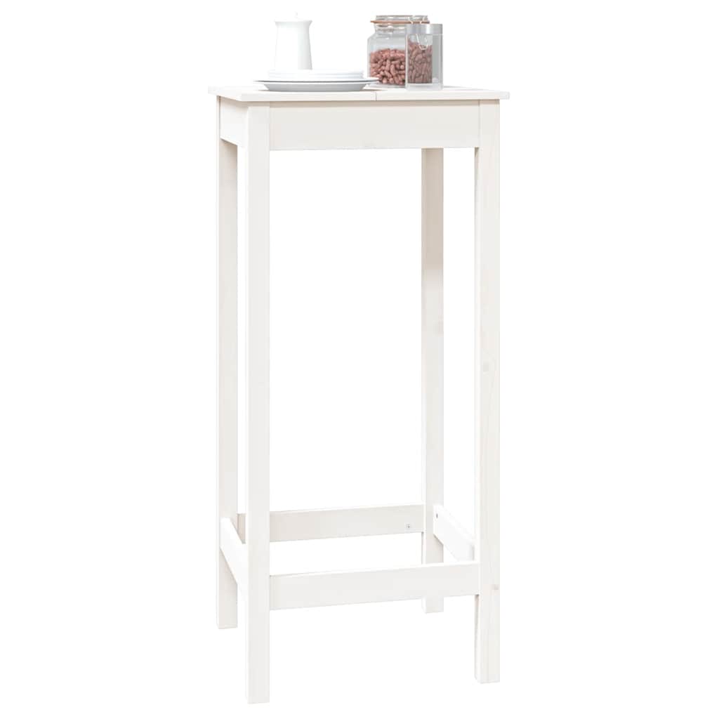 vidaXL Bar Table White 50x50x110 cm Solid Wood Pine 4