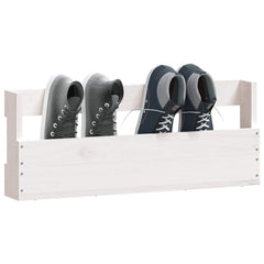 vidaXL Wall-mounted Shoe Racks 2 pcs White 59x9x23 cm Solid Wood Pine 4