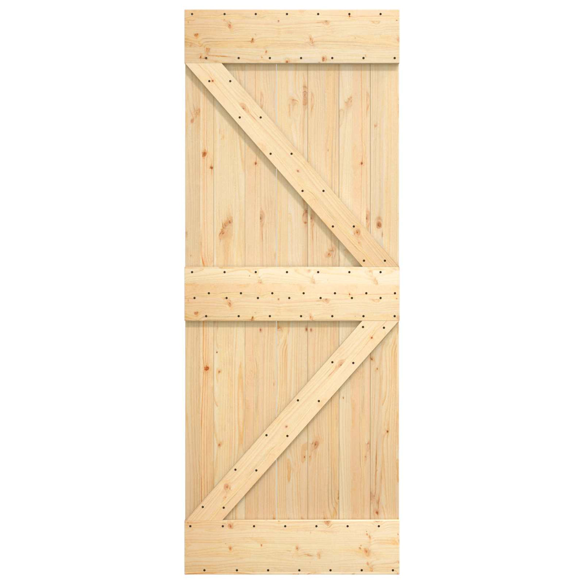Door NARVIK Solid Pine Wood (Untreated) Natural Triangle 70 x 210 cm