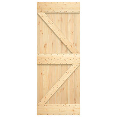 Door NARVIK Solid Pine Wood (Untreated) Natural Triangle 70 x 210 cm