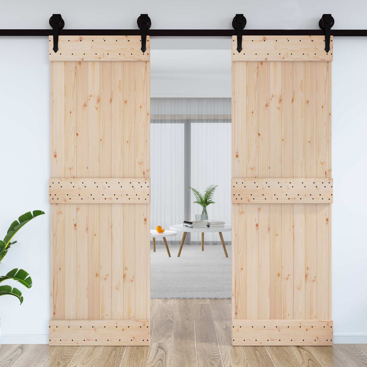 Flat Door NARVIK Solid Pine Wood (Untreated) Natural Normal 70 x 210 cm
