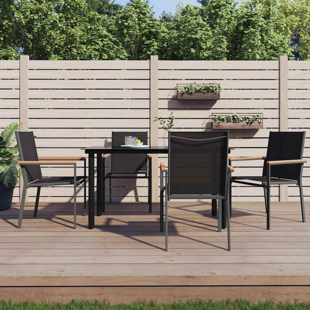 Garden Black Textilene Steel