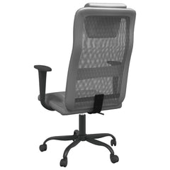 vidaXL Office Chair Height Adjustable Grey Mesh Fabric and Faux Leather 4