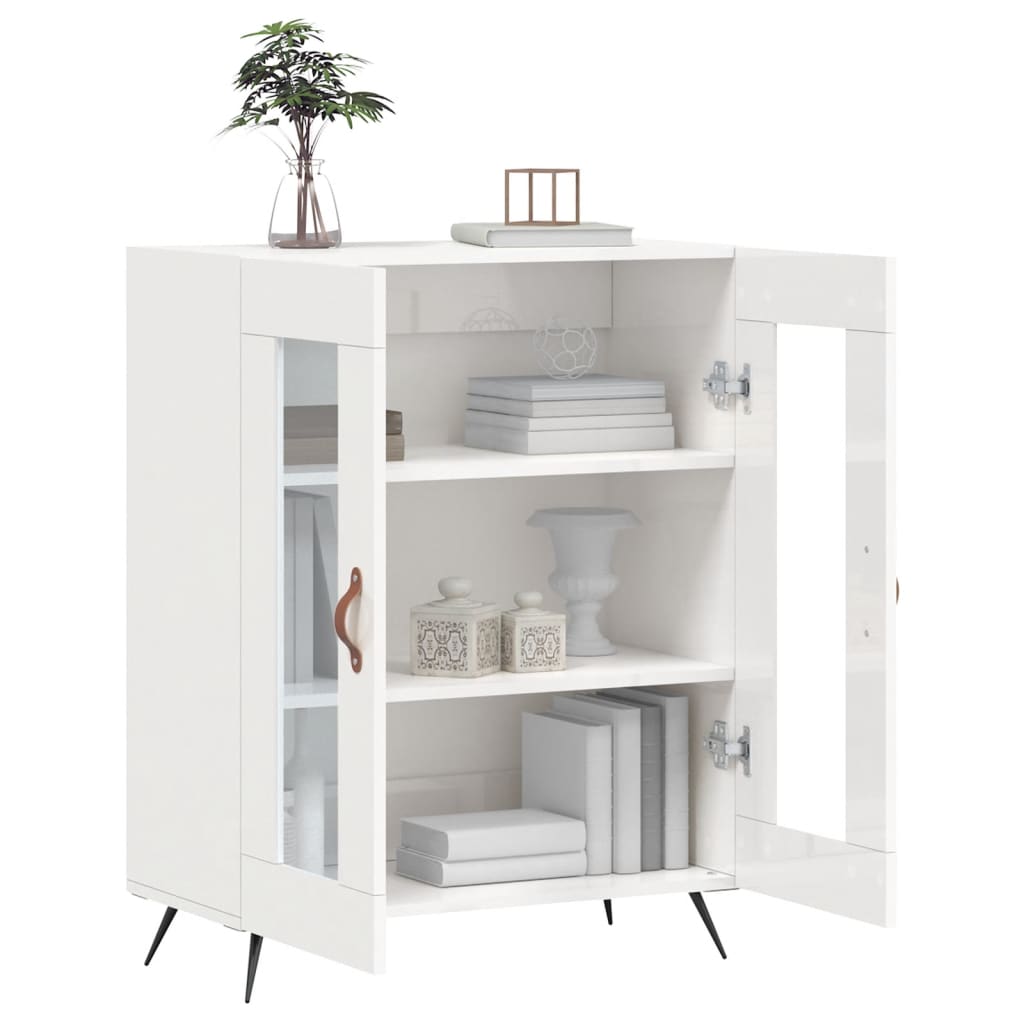 vidaXL Sideboard High Gloss White 69.5x34x90 cm Engineered Wood 4