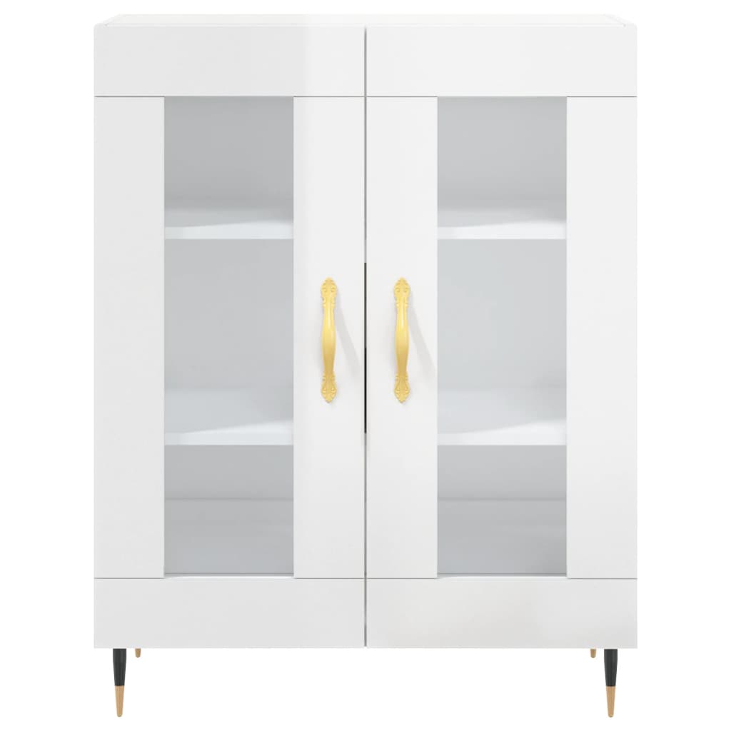 vidaXL Sideboard High Gloss White 69.5x34x90 cm Engineered Wood 5