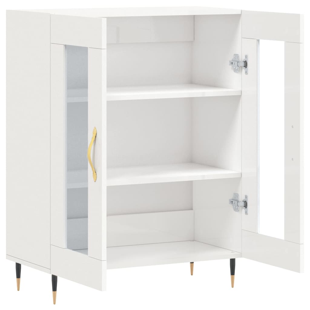 vidaXL Sideboard High Gloss White 69.5x34x90 cm Engineered Wood 6