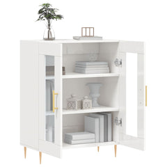 vidaXL Sideboard High Gloss White 69.5x34x90 cm Engineered Wood 4