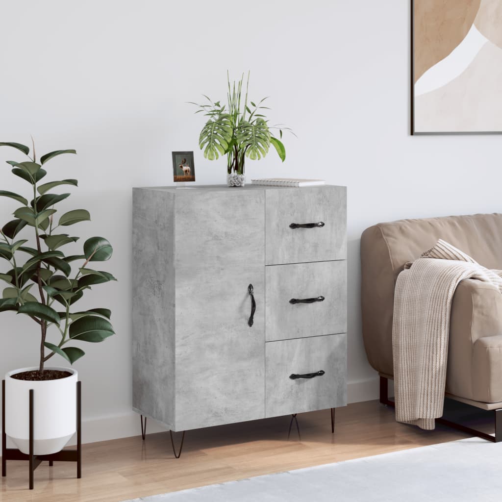 vidaXL Sideboard Concrete Grey 69.5x34x90 cm Engineered Wood 1