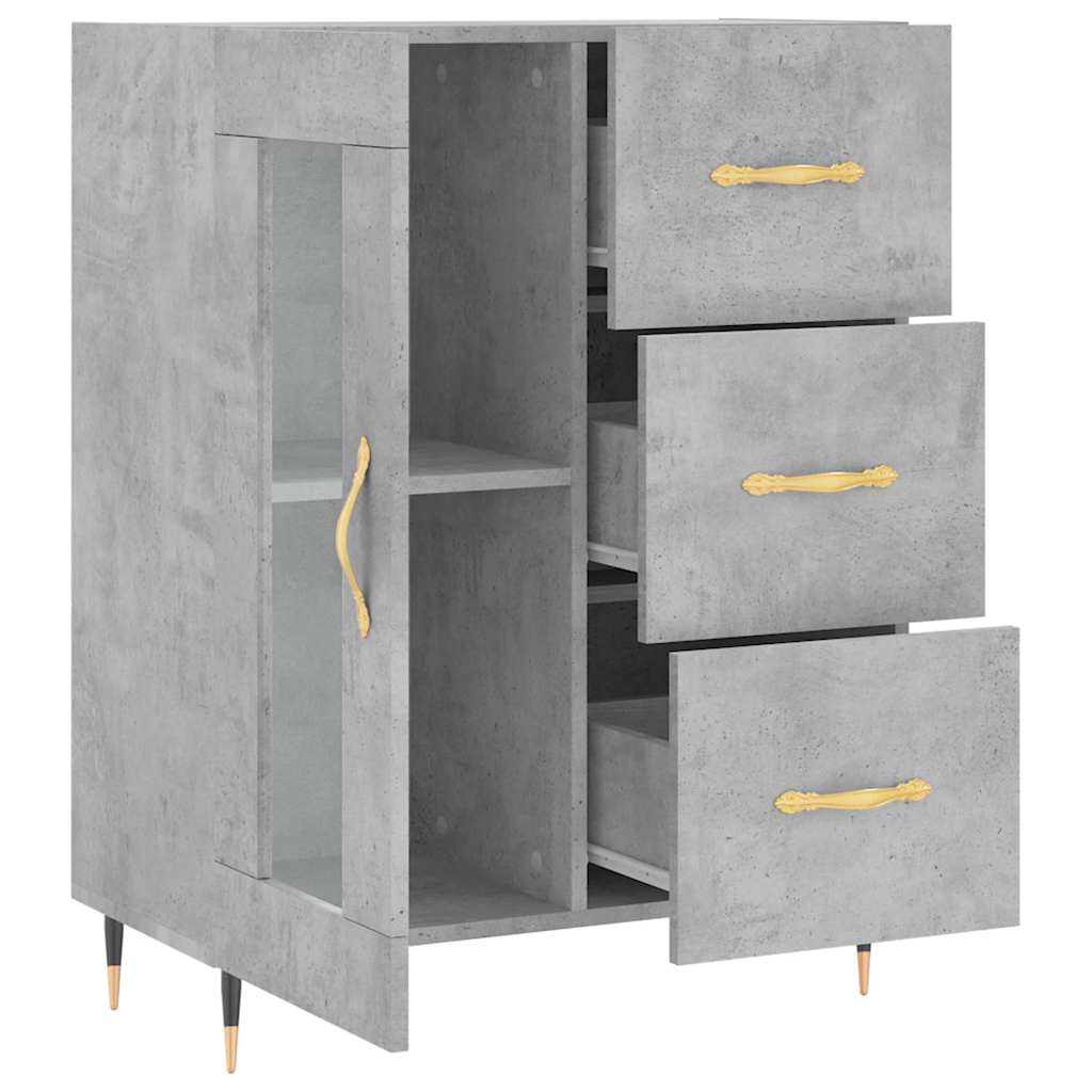 vidaXL Sideboard Concrete Grey 69.5x34x90 cm Engineered Wood 6