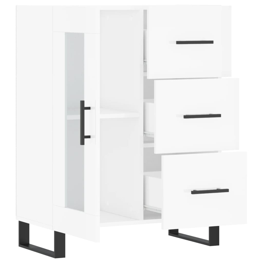 vidaXL Sideboard High Gloss White 69,5x34x90 cm Engineered Wood 4