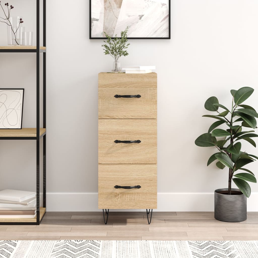 vidaXL Sideboard Sonoma Oak 34.5x34x90 cm Engineered Wood 1