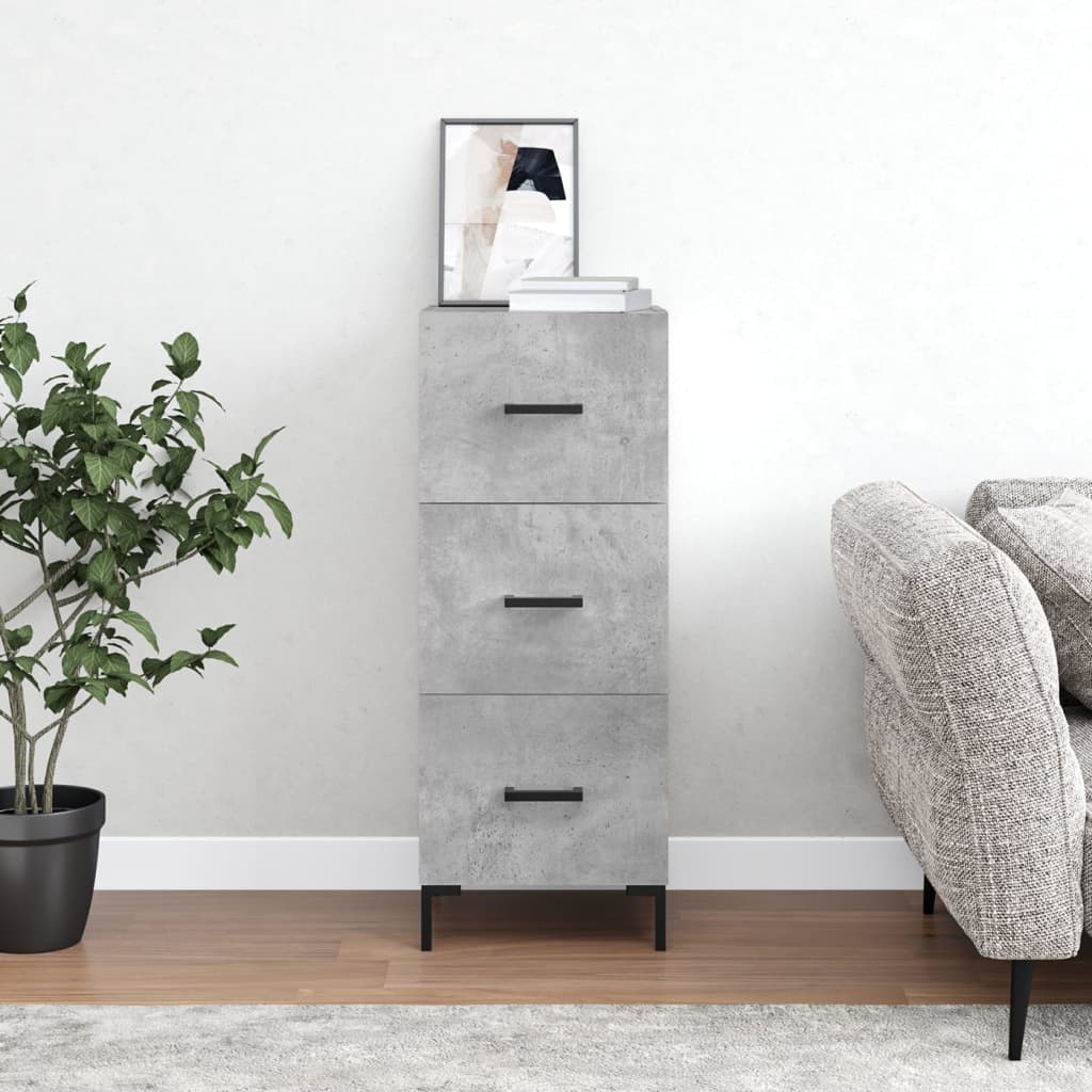 vidaXL Sideboard Concrete Grey 34.5x34x90 cm Engineered Wood 1