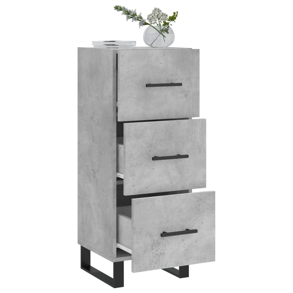 vidaXL Sideboard Concrete Grey 34.5x34x90 cm Engineered Wood 4