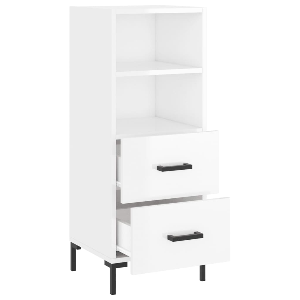 vidaXL Sideboard High Gloss White 34.5x34x90 cm Engineered Wood 5